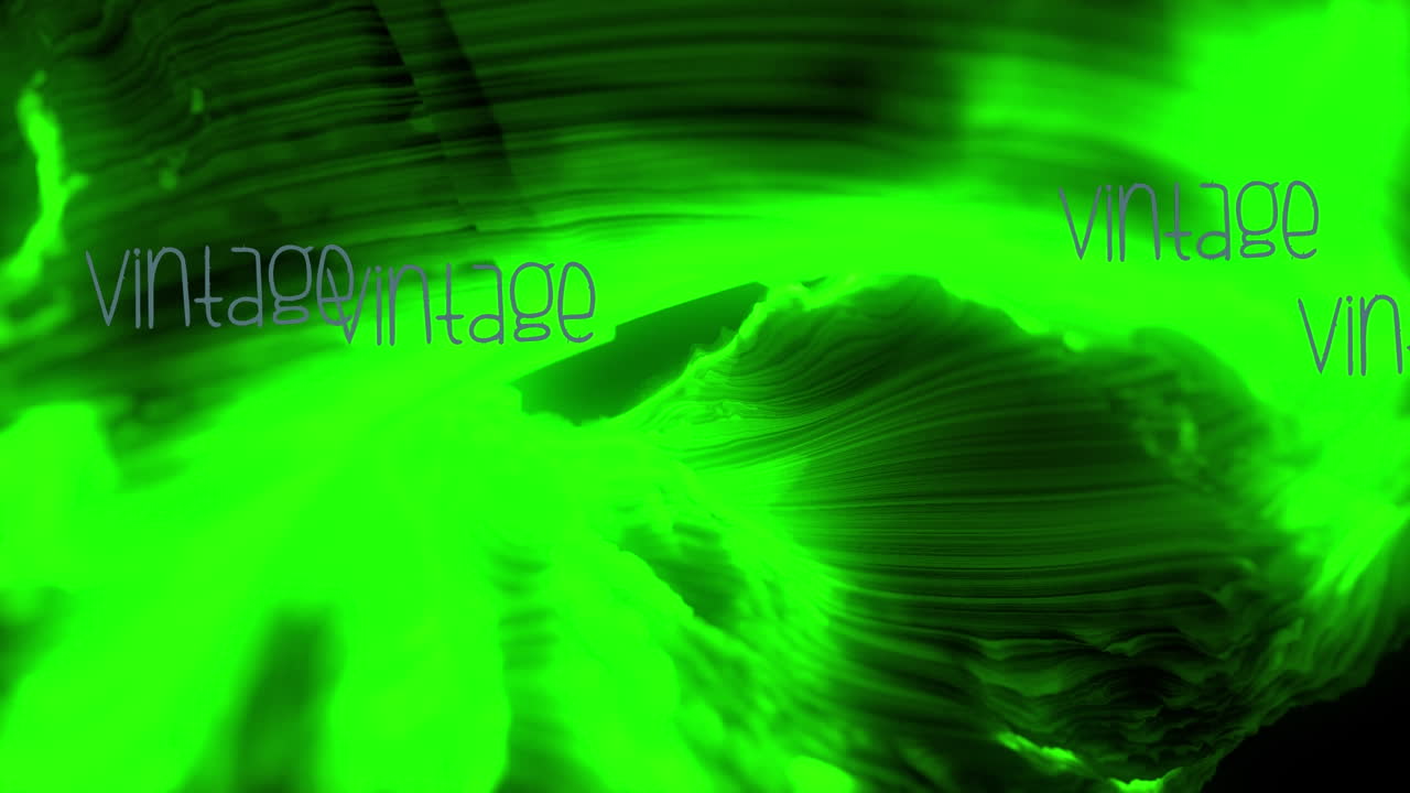 Animatie van vallende vintage tekst over groene lichten