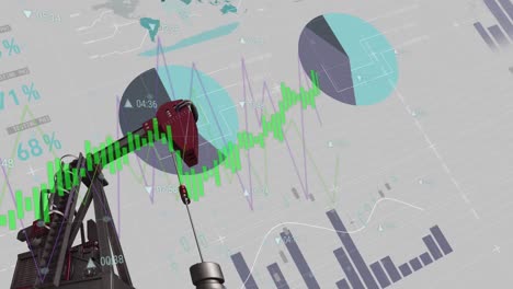 Animation-of-financial-graphs-over-refinery-pump