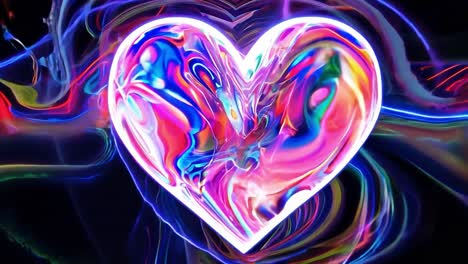 abstract neon heart