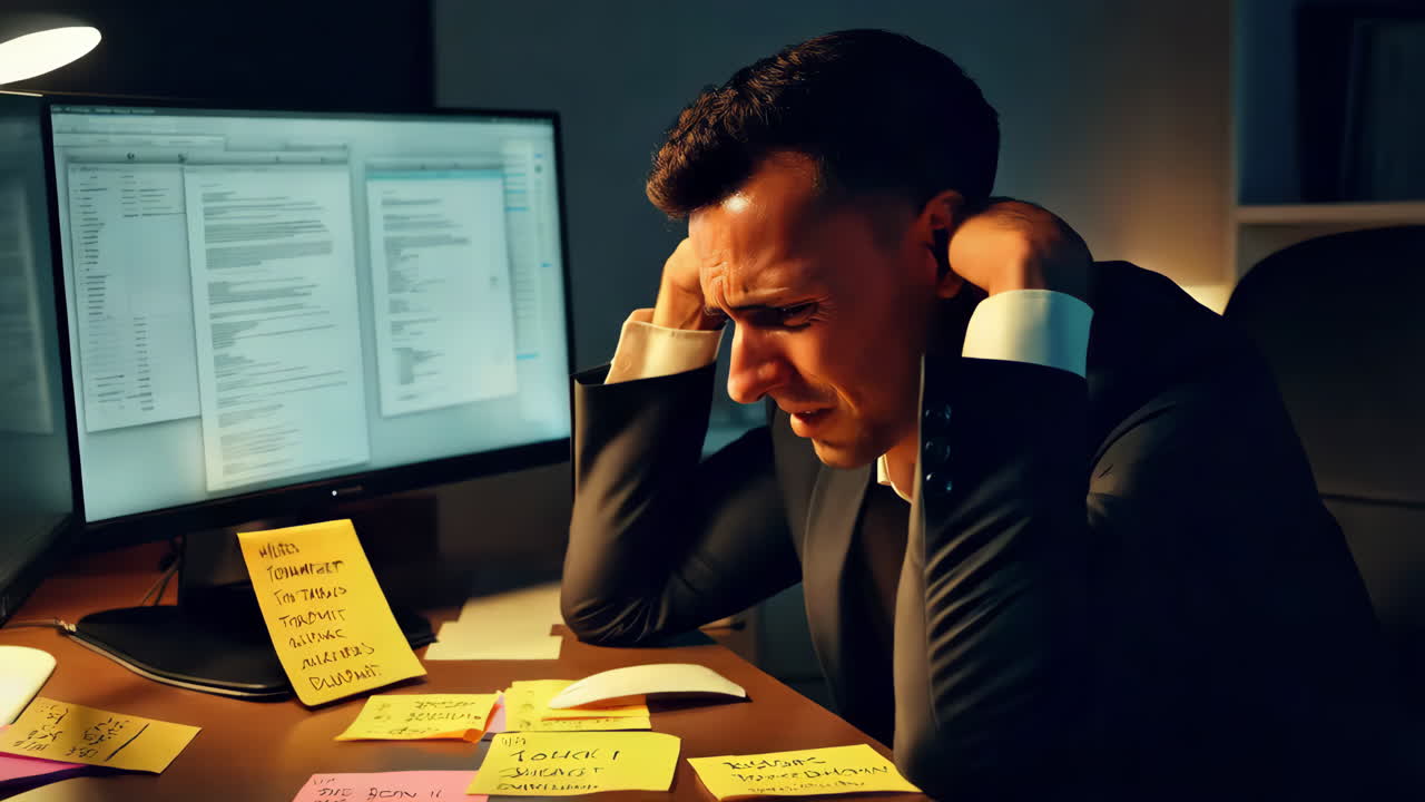 Stressed Businessman at Work