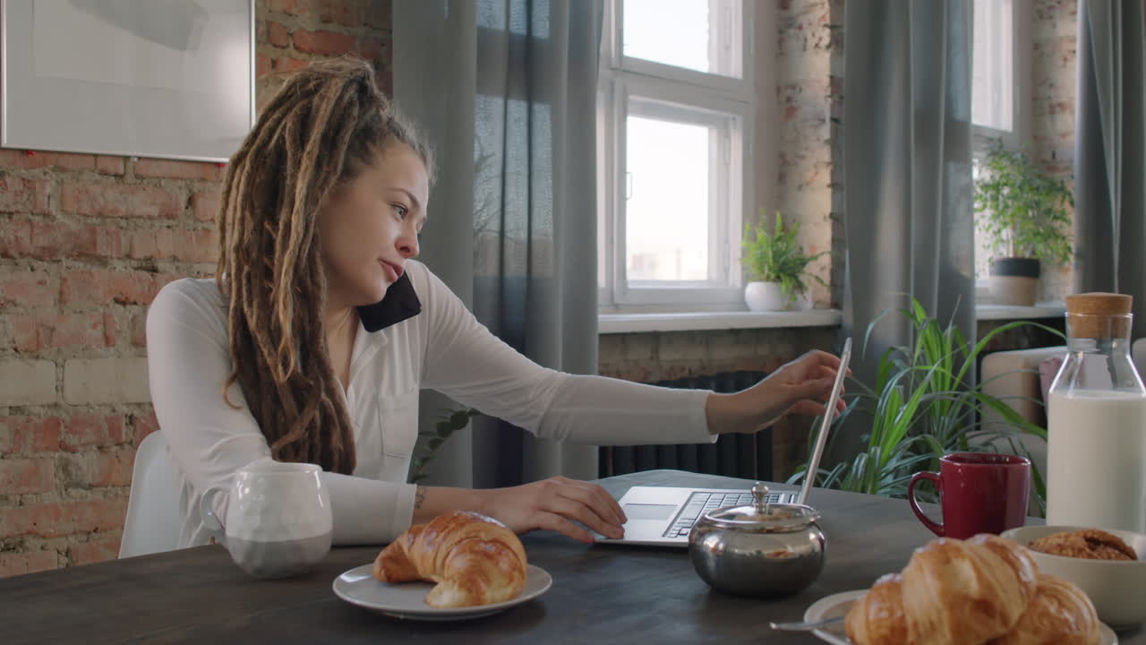 Freelancer Working From Home In Morning