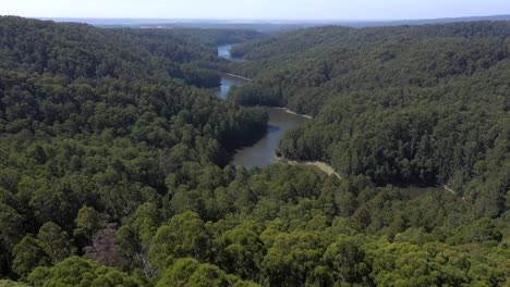 west barwon reservoir aerial view, colac otway shire, victoria, australia