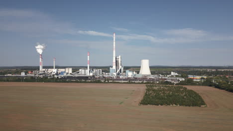 coal fired power plant in the middle of the field