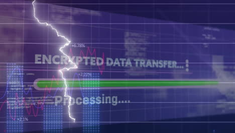 Animación-Del-Procesamiento-De-Texto-Y-Datos-Sobre-Cuadrícula-Sobre-Fondo-Oscuro