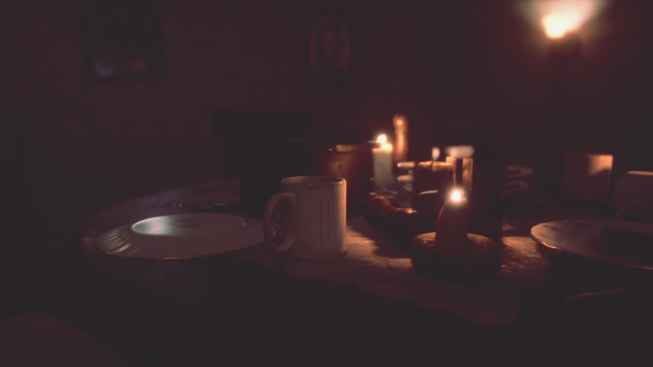 ужинный стол при свечах