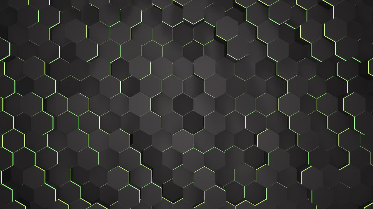 fondo de cuadrícula hexagonal negro oscuro de movimiento 45