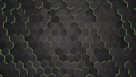 fondo de cuadrícula hexagonal negro oscuro de movimiento 45