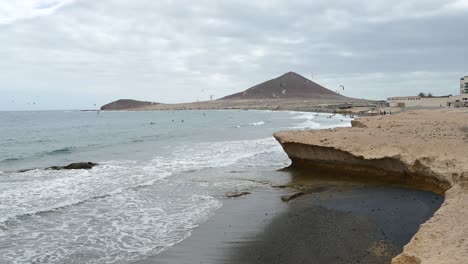 view of el medano city in santa cruz de tenerife, tenerife, canary islands, spain