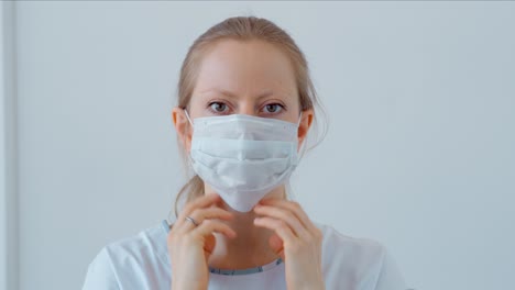 mujer con una máscara facial