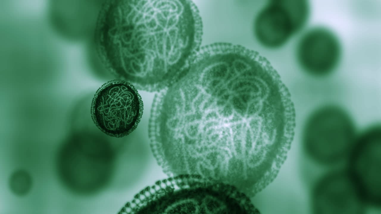 bacterias bajo el microscopio, moléculas de virus