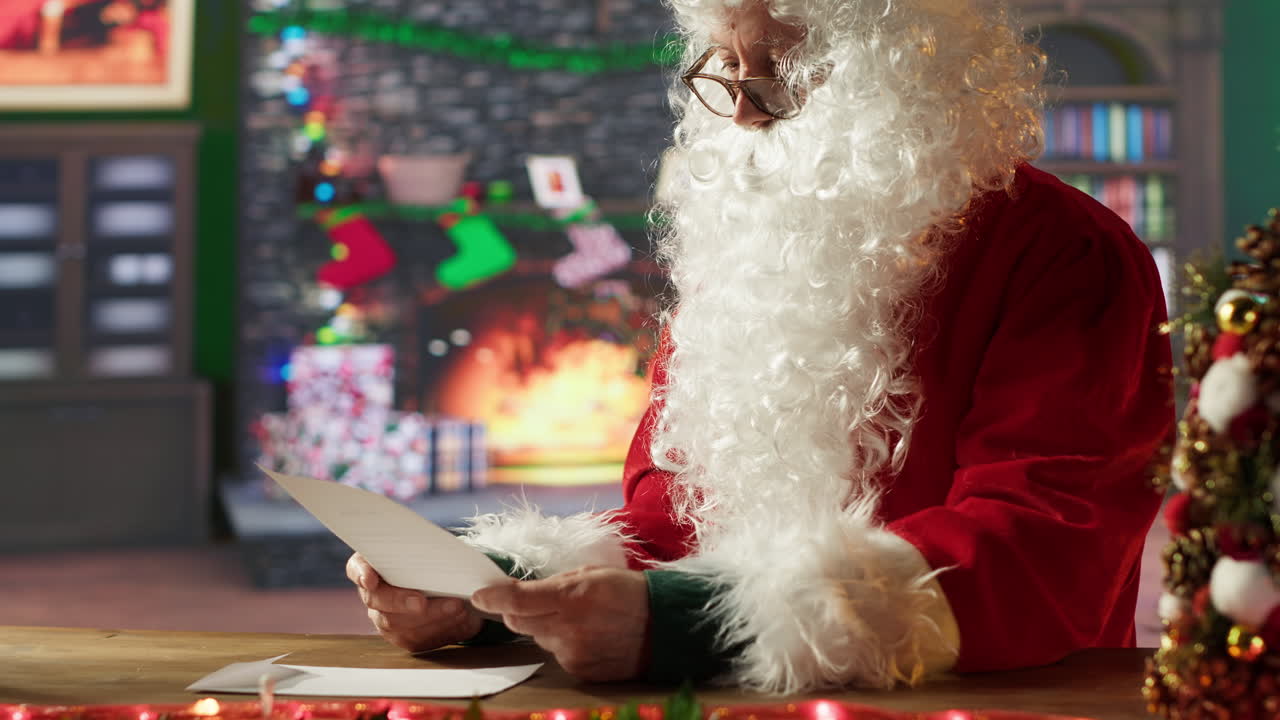산타가 크리스마스 편지를 읽는 것
