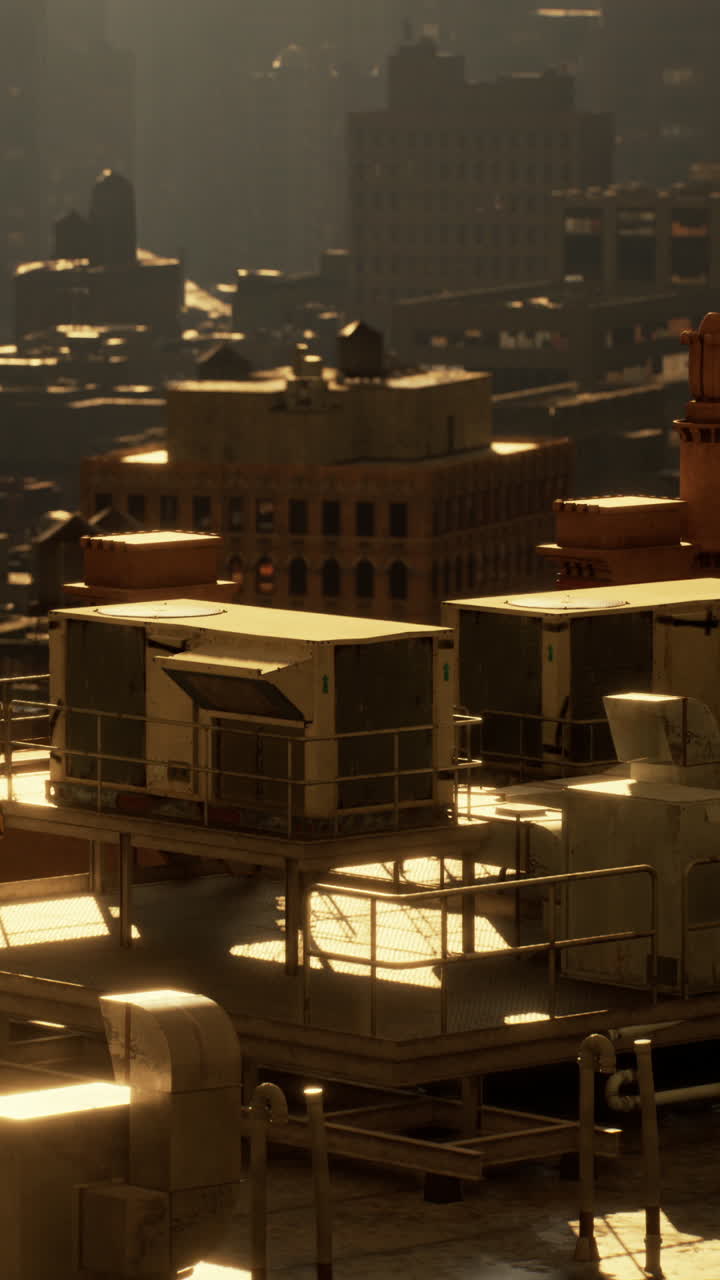 techo industrial al atardecer