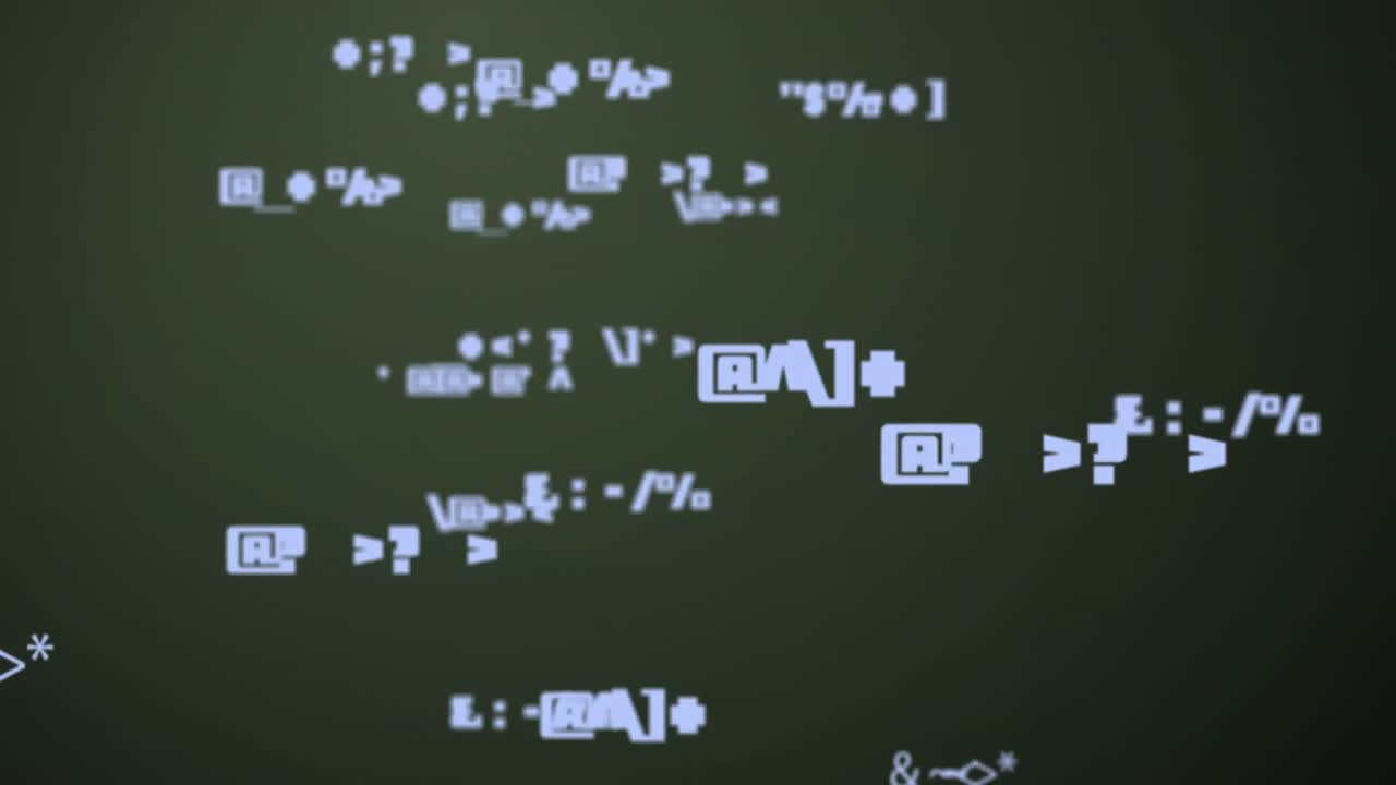 animación de números cambiando y procesando en fondo verde