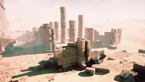 antiguas ruinas en un paisaje desértico