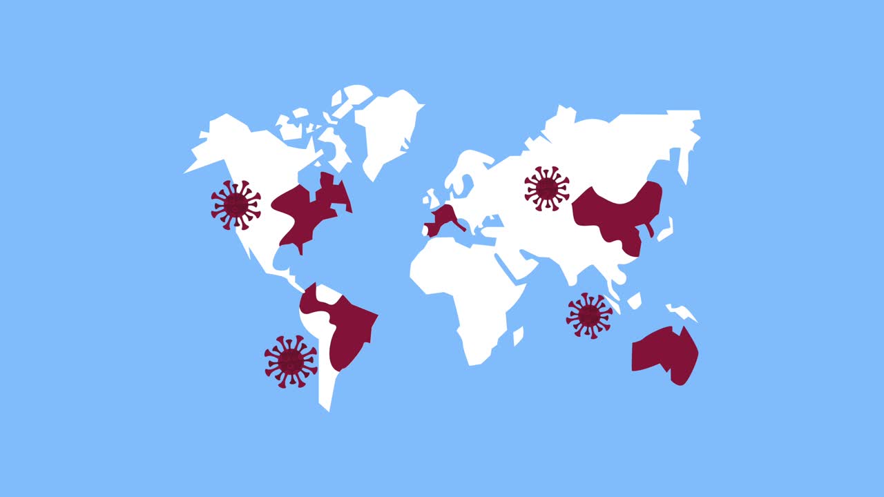 지구 대륙의 코로나19 팬데 입자