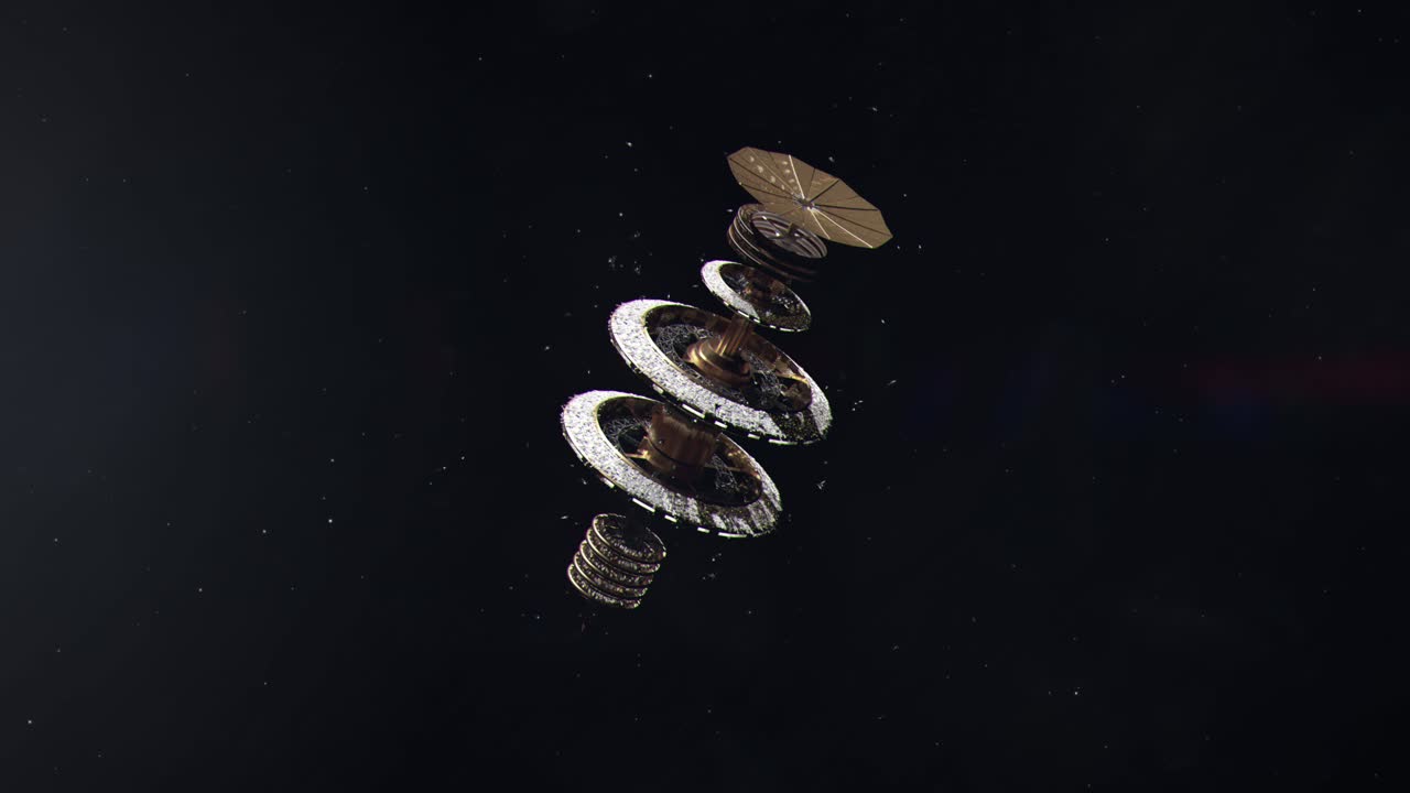 toma de establecimiento de una gran estación espacial