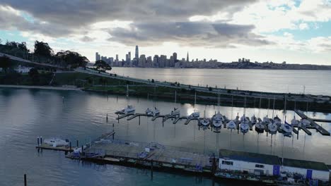san francisco bay marina: stunning cityscape and boats
