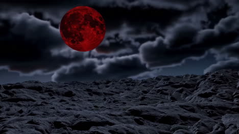 lunar landscape at night