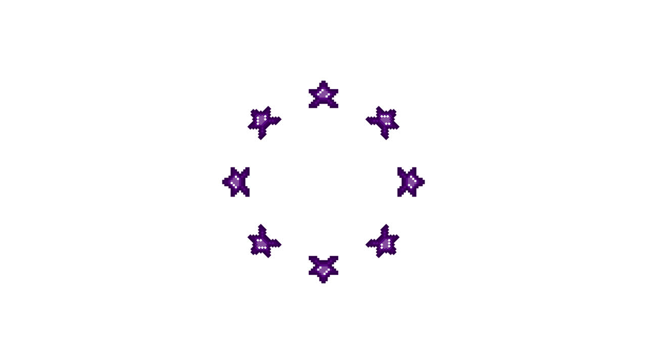 Pixel Art Mini Star Spinning Circle Animated Overlay Transparent 30fps (7)