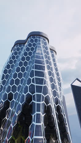 modern skyscraper with hexagon pattern