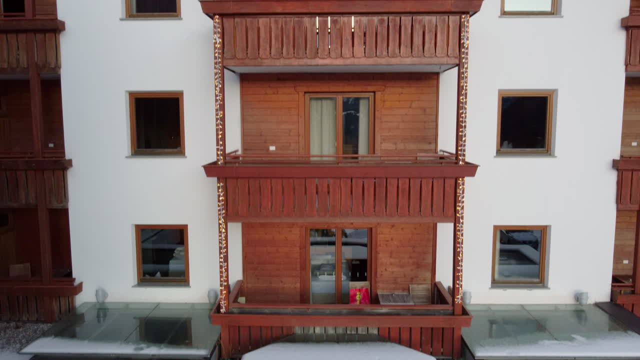 알프스 의 럭셔리 호텔 의 근접 사진