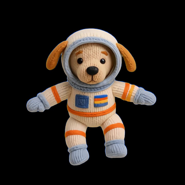 Cachorro Astronauta de Massinha Fofo Flutuando no Espaço