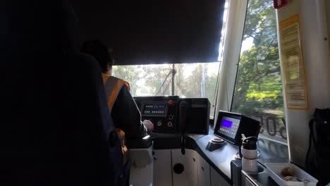 tram driver navigating through scenic melbourne zoo area