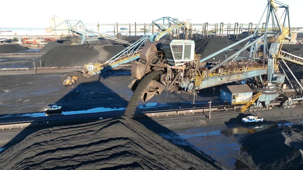 Coal handling and processing equipment at an industrial facility
