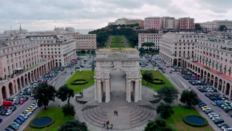 iconic monumento ai caduti at piazza della vittoria, genoa