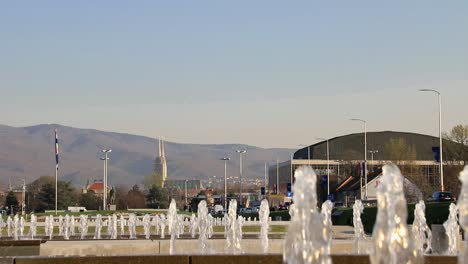 fuentes y paisaje urbano en zagreb, capital de croacia