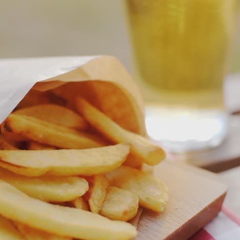 packet of takeaway french fries