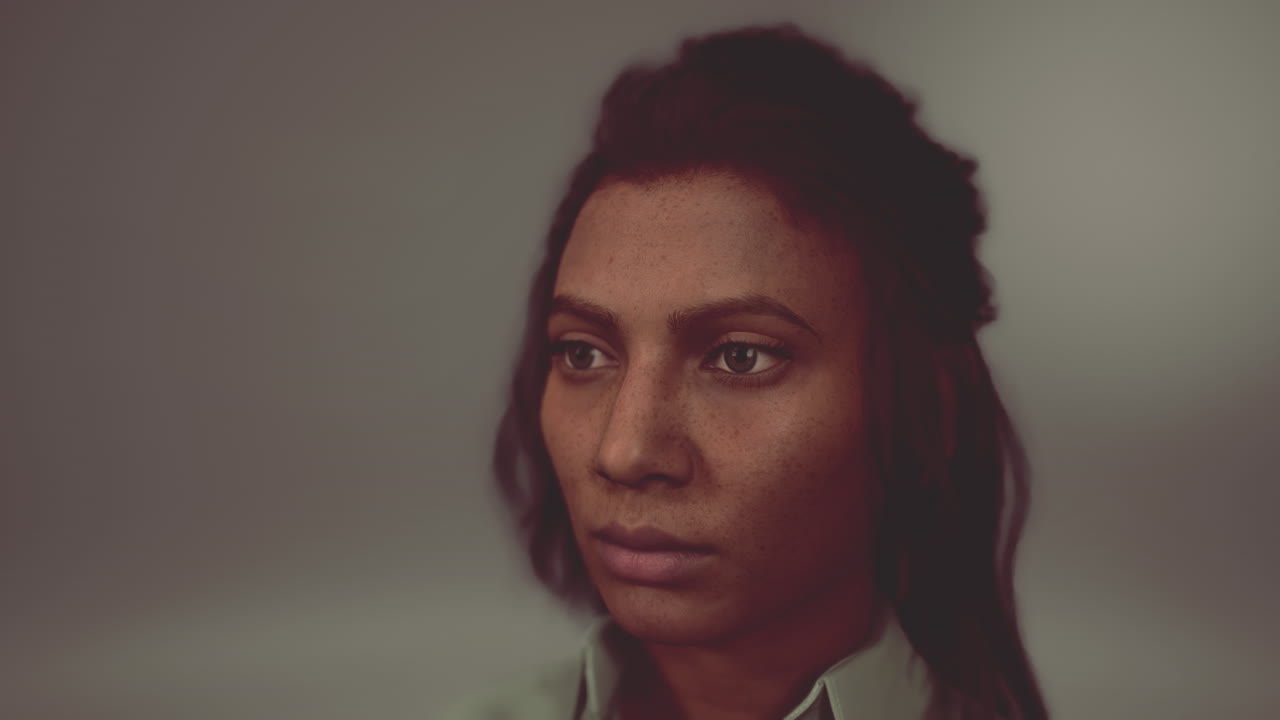 Close-up Portrait of Gorgeous Dark Haired Hispanic Woman