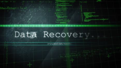 Animation of data processing on black background