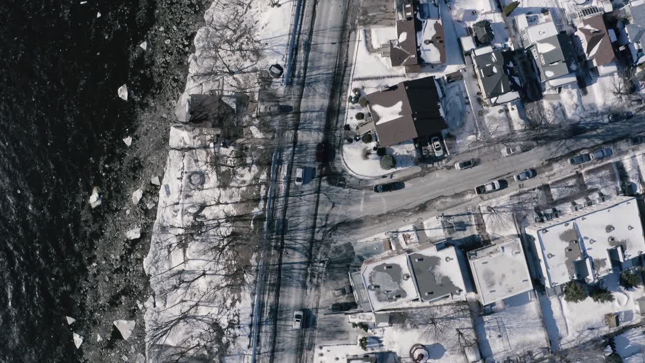 4k 겨울 강 brigde 빙산 조감도 sequence_002