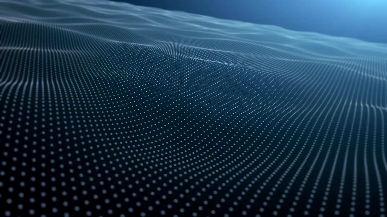3D Abstract Futuristic Blue Particles Seamless Loop Background