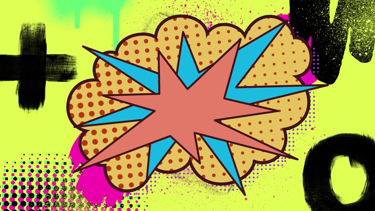 Animation of retro shapes moving over sunglasses