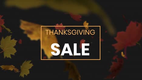 thanksgiving sale and leaves falling