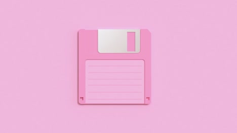 pink scene pink diskette/floppy disk motion 3d rendering