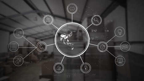 Digital-earth-with-data-on-a-warehouse-background