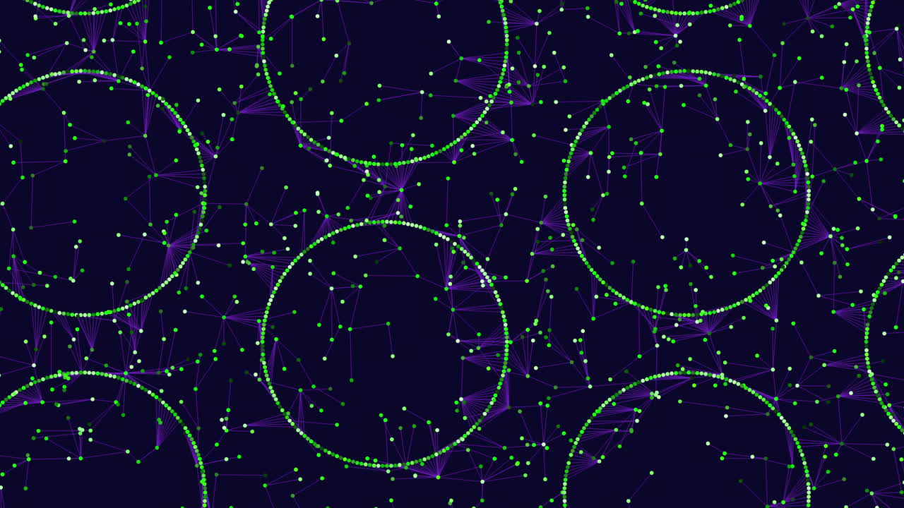 Glowing green circle pattern with connecting lines