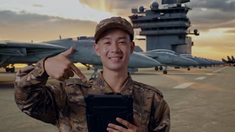 military personnel on aircraft carrier