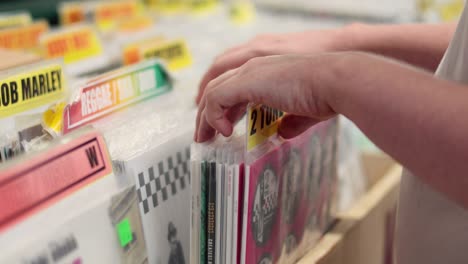 hand searching through vinyl records in cardiff market