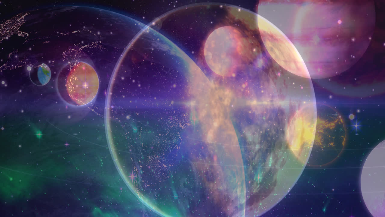 composición de la ciencia universo combinado con planeta animado