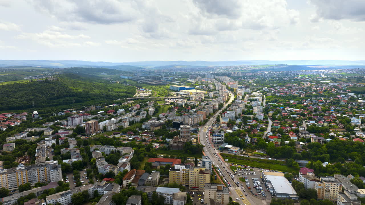 Aerial time lapse of Chisinau, Moldova from a drone