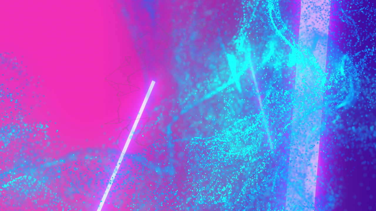 animación de luces brillantes en movimiento y olas sobre un fondo colorido