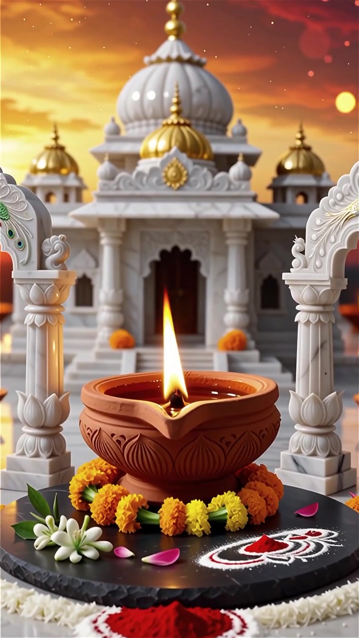 Sfondo del Festival Diwali con lanterne e decorazioni tradizionali Diyas.