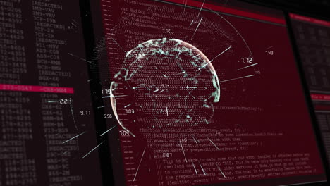 animation of globe over data processing