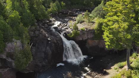 beautiful waterfall during summer time