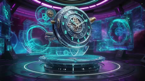 visualización de reloj futurista