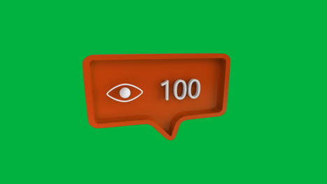 icono de vista con un número creciente en las redes sociales